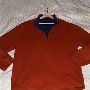 Brooks Brothers Men's Zip-Up Sweater in Rust and Navy